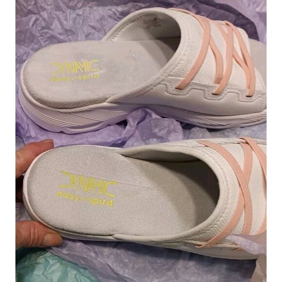 Easy Spirit Dynamic Size 8 Women Platform Deco "Lace Up " White And Pink Sandals - Picture 3 of 5